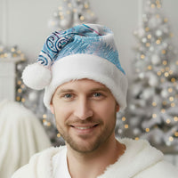 Aotearoa Maori Koru Curves Christmas Santa Hat Aqua Paua Shell LT7 - Polynesian Pride