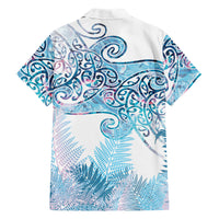 Aotearoa Maori Koru Curves Family Matching Off Shoulder Maxi Dress and Hawaiian Shirt Aqua Paua Shell LT7 - Polynesian Pride