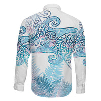 Aotearoa Maori Koru Curves Family Matching Summer Maxi Dress and Hawaiian Shirt Aqua Paua Shell LT7 - Polynesian Pride