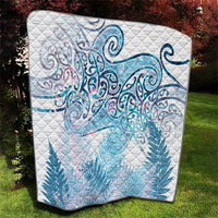 Aotearoa Maori Koru Curves Quilt Aqua Paua Shell