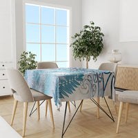Aotearoa Maori Koru Curves Tablecloth Aqua Paua Shell