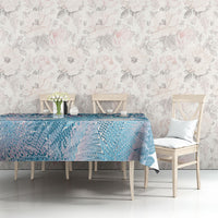Aotearoa Maori Koru Curves Tablecloth Aqua Paua Shell