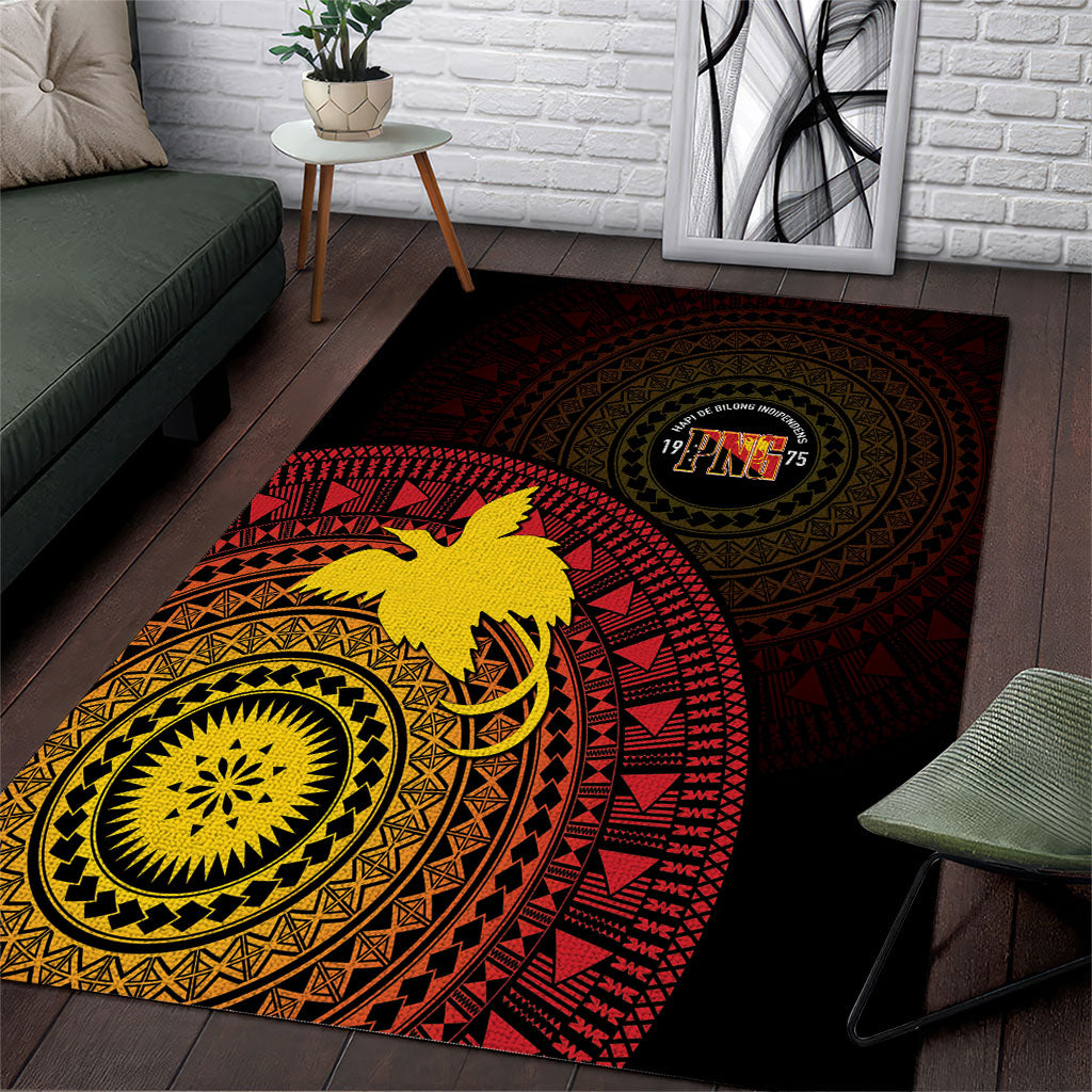 Papua New Guinea Independence Area Rug Tapa Circle