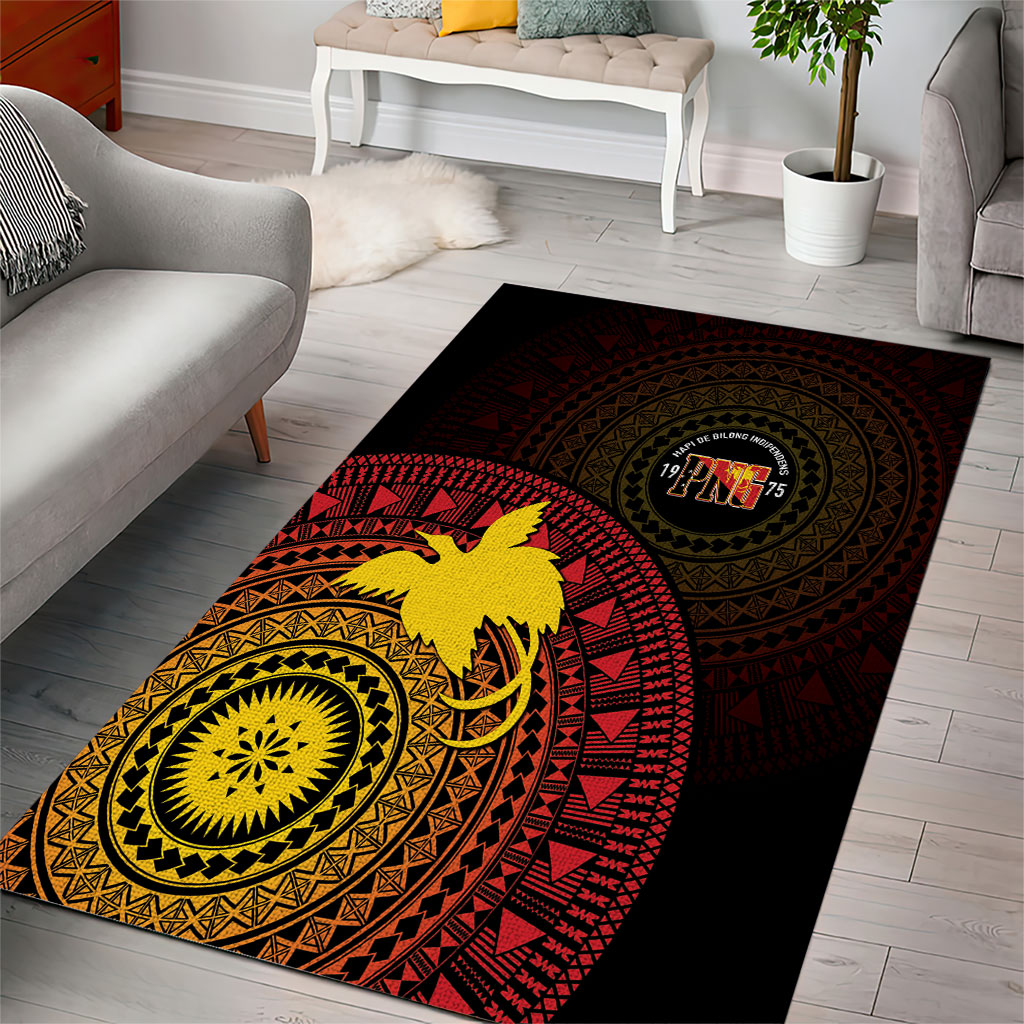 Papua New Guinea Independence Area Rug Tapa Circle