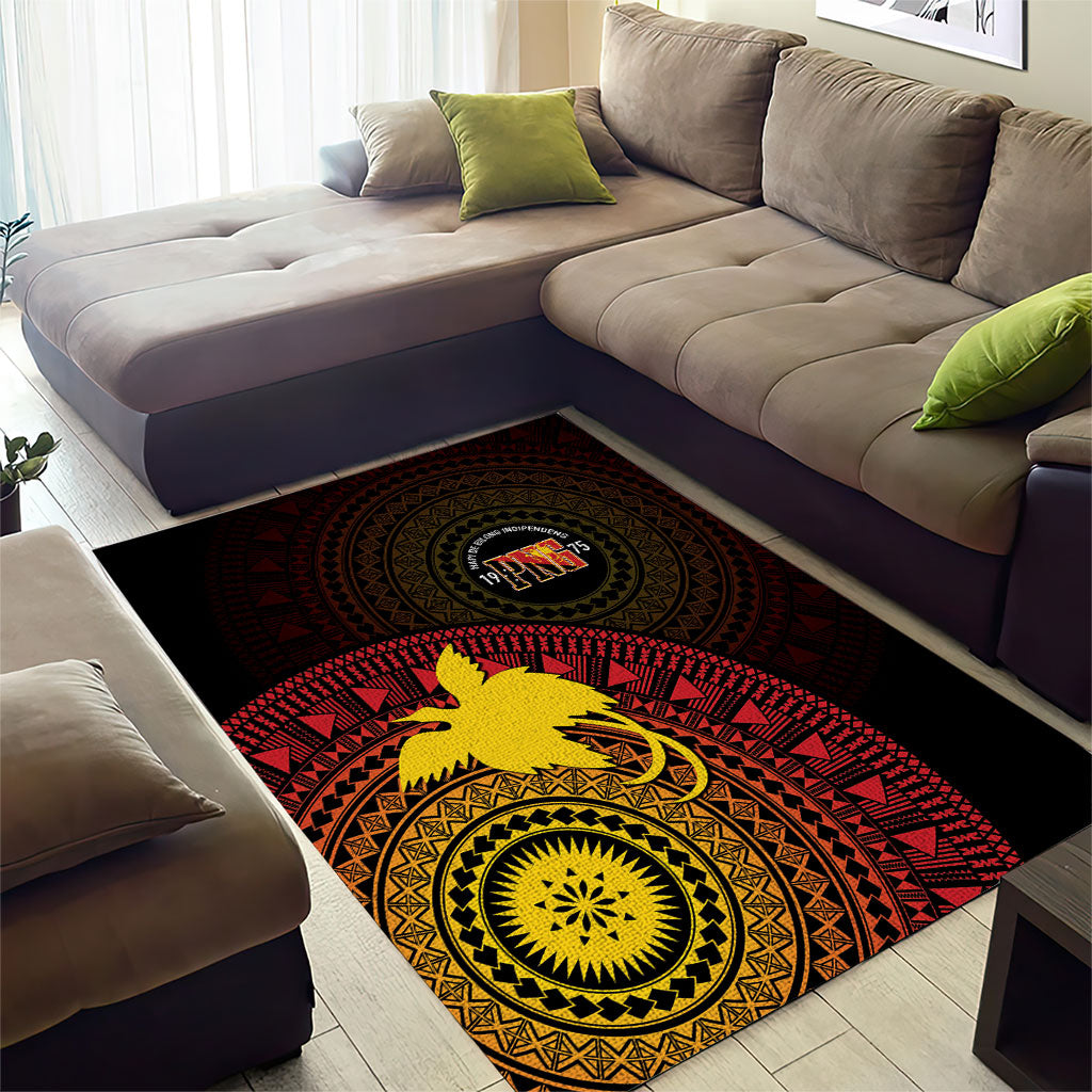 Papua New Guinea Independence Area Rug Tapa Circle
