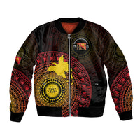 Papua New Guinea Independence Personalized Bomber Jacket Tapa Circle