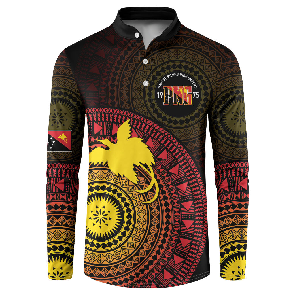 Papua New Guinea Independence Personalized Button Sweatshirt Tapa Circle
