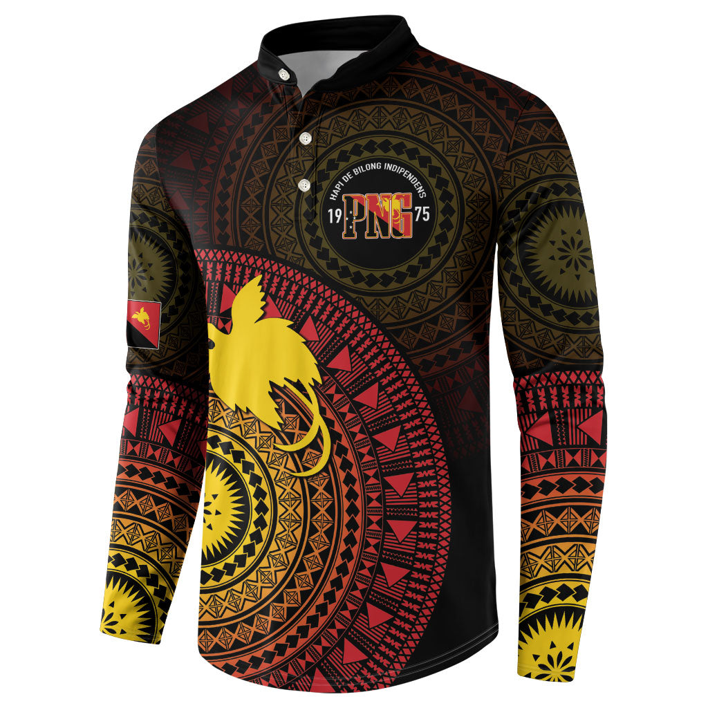 Papua New Guinea Independence Personalized Button Sweatshirt Tapa Circle