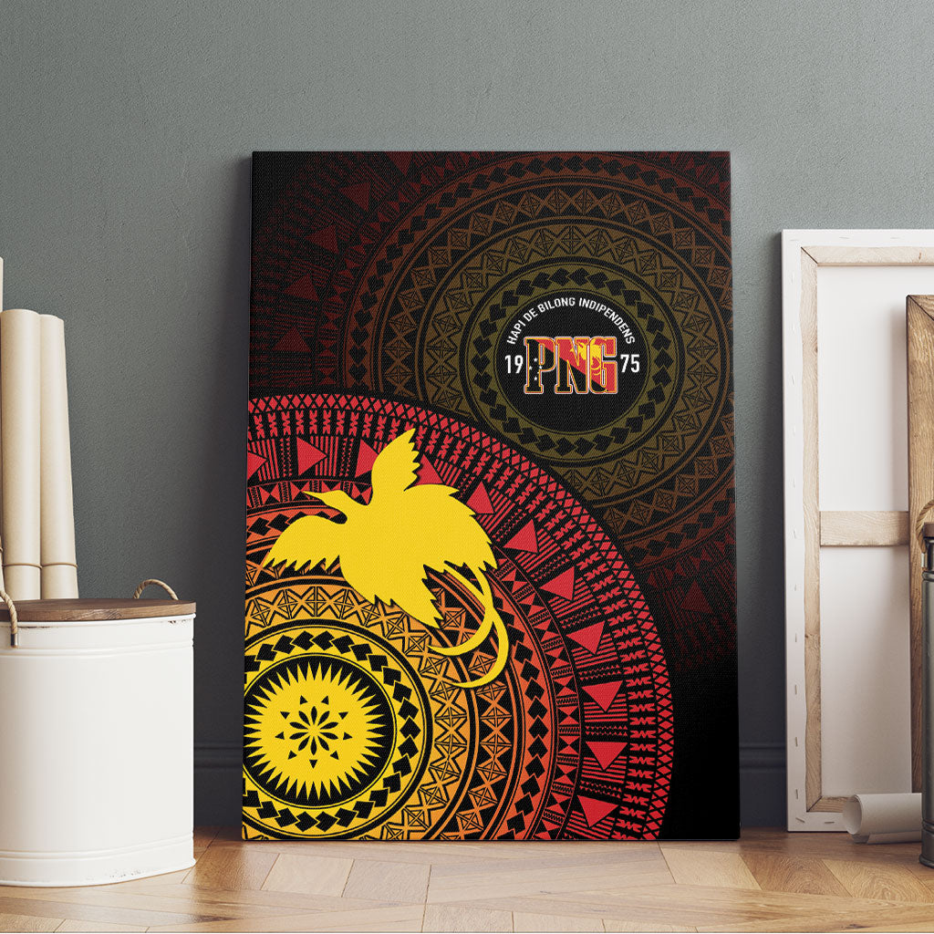 Papua New Guinea Independence Canvas Wall Art Tapa Circle
