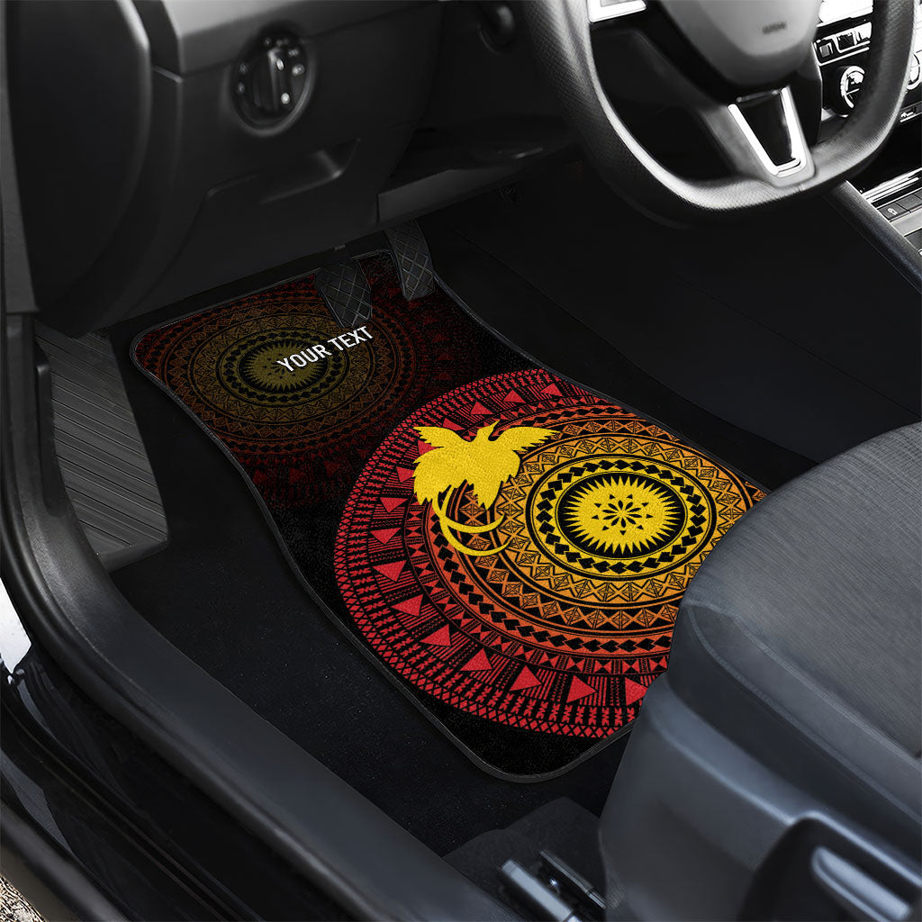 Papua New Guinea Independence Personalized Car Mats Tapa Circle