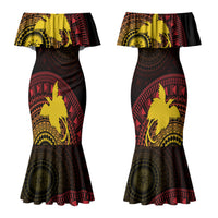 Papua New Guinea Independence Personalized Couples Matching Mermaid Dress and Hawaiian Shirt Tapa Circle LT7 - Polynesian Pride