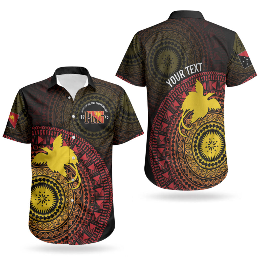 Papua New Guinea Independence Personalized Couples Matching Puletasi and Hawaiian Shirt Tapa Circle LT7 - Polynesian Pride