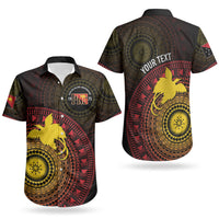 Papua New Guinea Independence Personalized Couples Matching Puletasi and Hawaiian Shirt Tapa Circle LT7 - Polynesian Pride