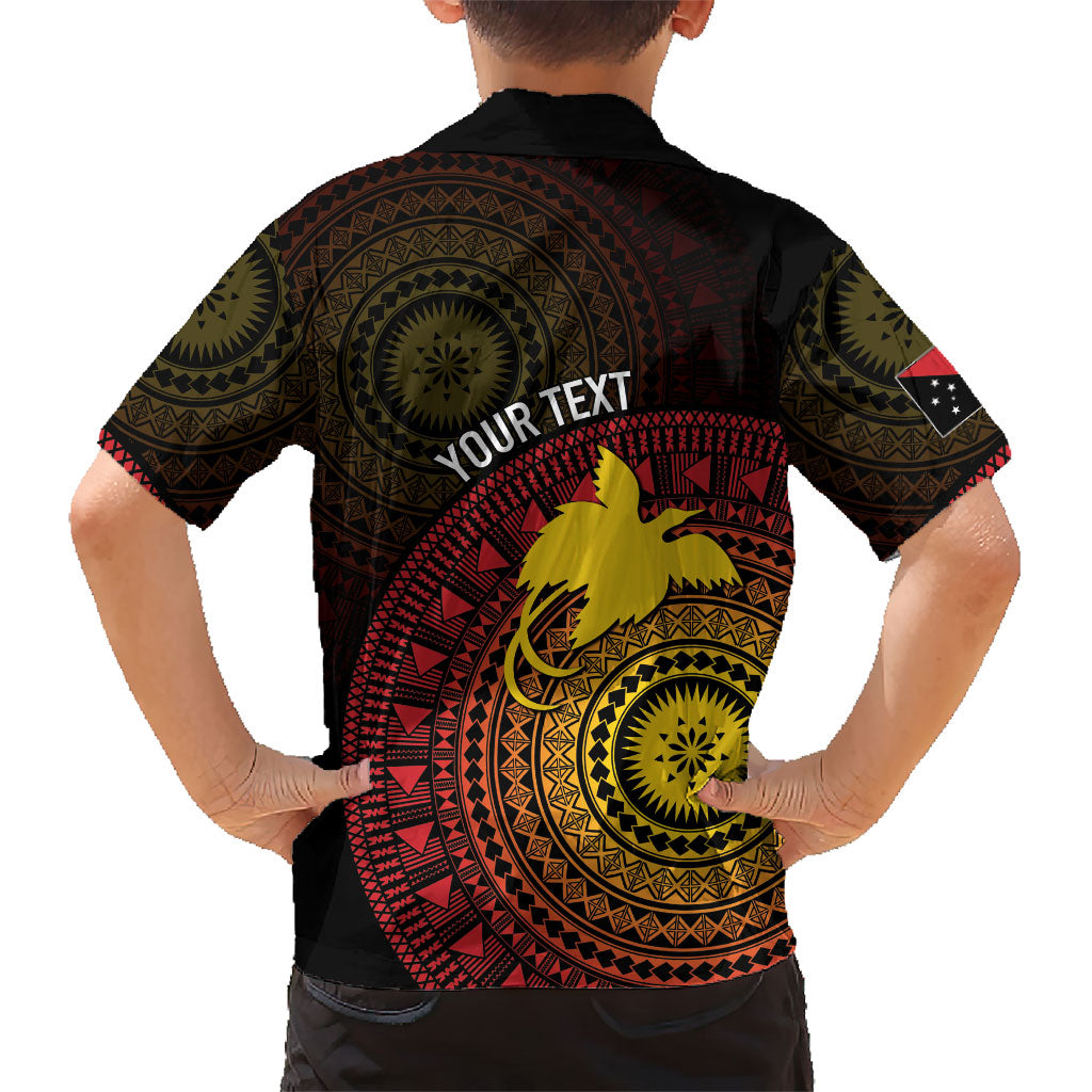 Papua New Guinea Independence Personalized Family Matching Off Shoulder Maxi Dress and Hawaiian Shirt Tapa Circle LT7 - Polynesian Pride