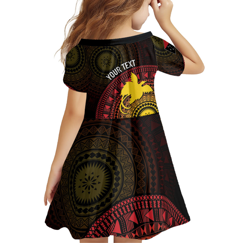 Papua New Guinea Independence Personalized Family Matching Off Shoulder Short Dress and Hawaiian Shirt Tapa Circle LT7 - Polynesian Pride