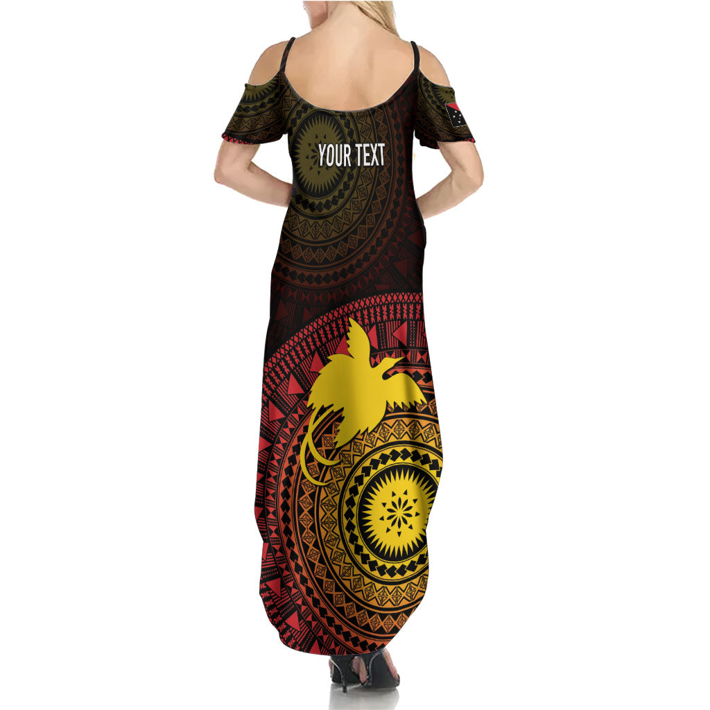 Papua New Guinea Independence Personalized Family Matching Summer Maxi Dress and Hawaiian Shirt Tapa Circle LT7 - Polynesian Pride