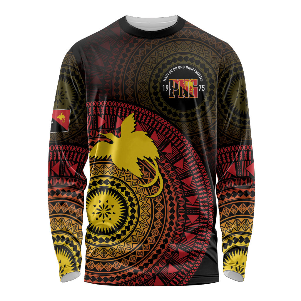 Papua New Guinea Independence Personalized Long Sleeve Shirt Tapa Circle