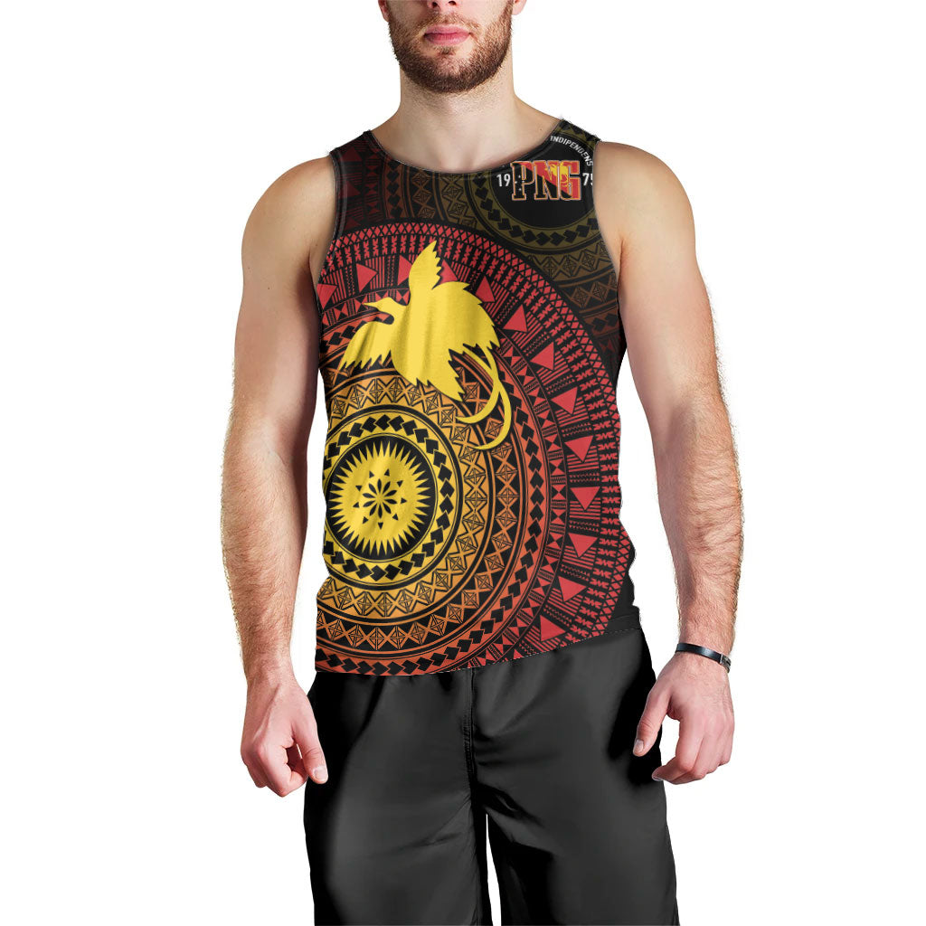 Papua New Guinea Independence Personalized Men Tank Top Tapa Circle