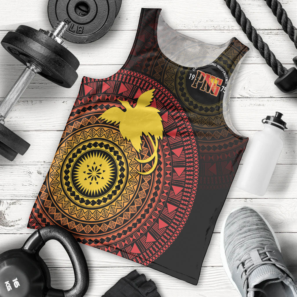 Papua New Guinea Independence Personalized Men Tank Top Tapa Circle