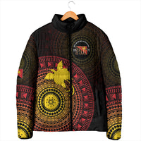 Papua New Guinea Independence Personalized Padded Jacket Tapa Circle