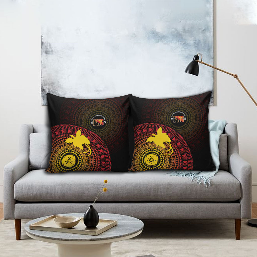 Papua New Guinea Independence Pillow Cover Tapa Circle