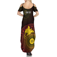 Papua New Guinea Independence Personalized Summer Maxi Dress Tapa Circle