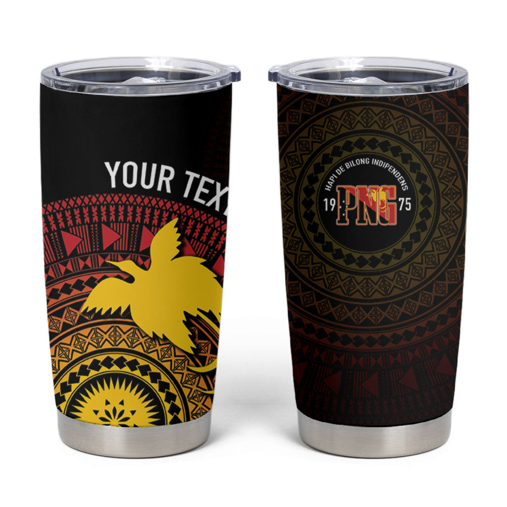 Papua New Guinea Independence Personalized Tumbler Cup Tapa Circle