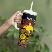 Papua New Guinea Independence Personalized Tumbler With Handle Tapa Circle