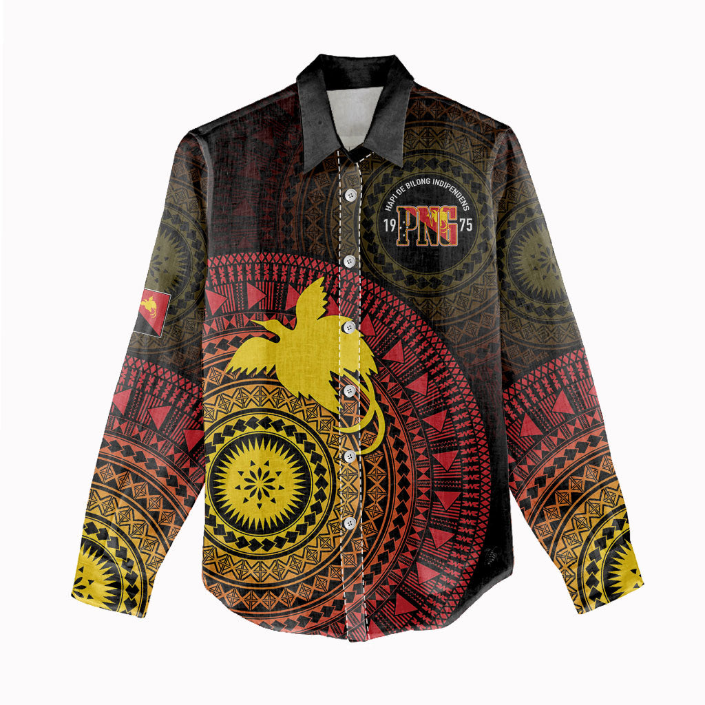Papua New Guinea Independence Personalized Women Casual Shirt Tapa Circle LT7 - Polynesian Pride