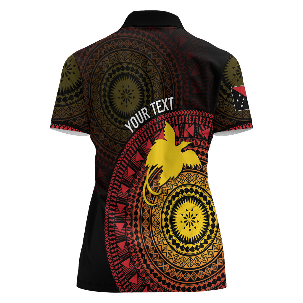 Papua New Guinea Independence Personalized Women Polo Shirt Tapa Circle