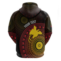 Papua New Guinea Independence Personalized Zip Hoodie Tapa Circle
