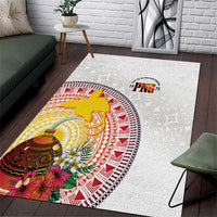 Hapi De Bilong Indipendens Papua New Guinea Area Rug PNG Lime Pot