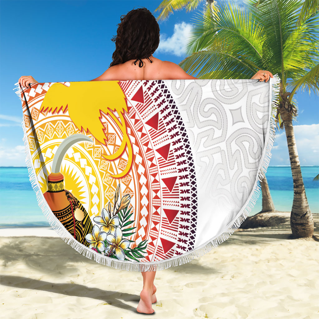 Hapi De Bilong Indipendens Papua New Guinea Beach Blanket PNG Lime Pot