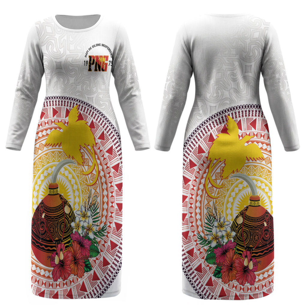 Hapi De Bilong Indipendens Papua New Guinea Couples Matching Long Sleeve Bodycon Dress and Long Sleeve Button Shirt PNG Lime Pot LT7 - Polynesian Pride