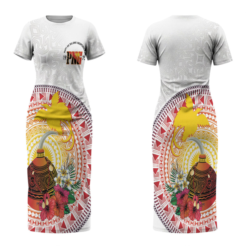 Hapi De Bilong Indipendens Papua New Guinea Couples Matching Short Sleeve Bodycon Dress and Long Sleeve Button Shirt PNG Lime Pot LT7 - Polynesian Pride