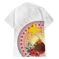 Hapi De Bilong Indipendens Papua New Guinea Family Matching Off Shoulder Short Dress and Hawaiian Shirt PNG Lime Pot LT7 - Polynesian Pride