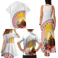 Hapi De Bilong Indipendens Papua New Guinea Family Matching Tank Maxi Dress and Hawaiian Shirt PNG Lime Pot LT7 - Polynesian Pride