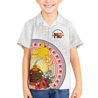 Hapi De Bilong Indipendens Papua New Guinea Family Matching Tank Maxi Dress and Hawaiian Shirt PNG Lime Pot LT7 Son's Shirt White - Polynesian Pride