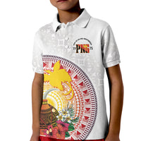 Hapi De Bilong Indipendens Papua New Guinea Kid Polo Shirt PNG Lime Pot LT7 Kid White - Polynesian Pride