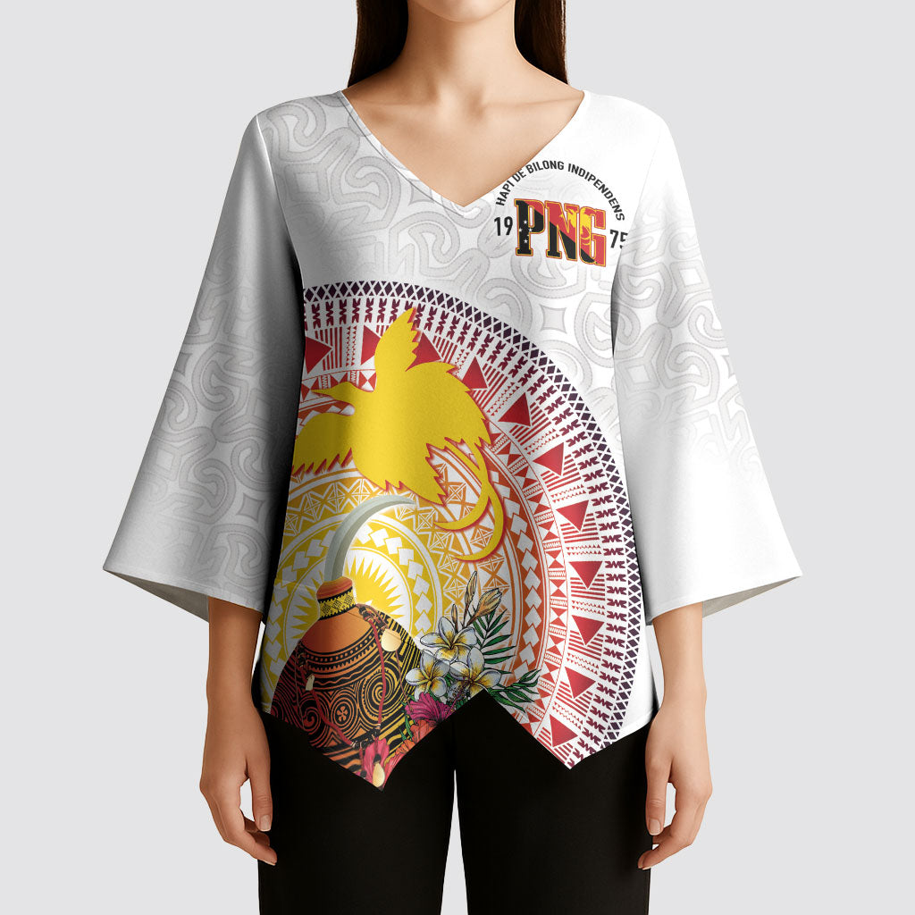 Hapi De Bilong Indipendens Papua New Guinea Kimono Sleeve Blouse PNG Lime Pot