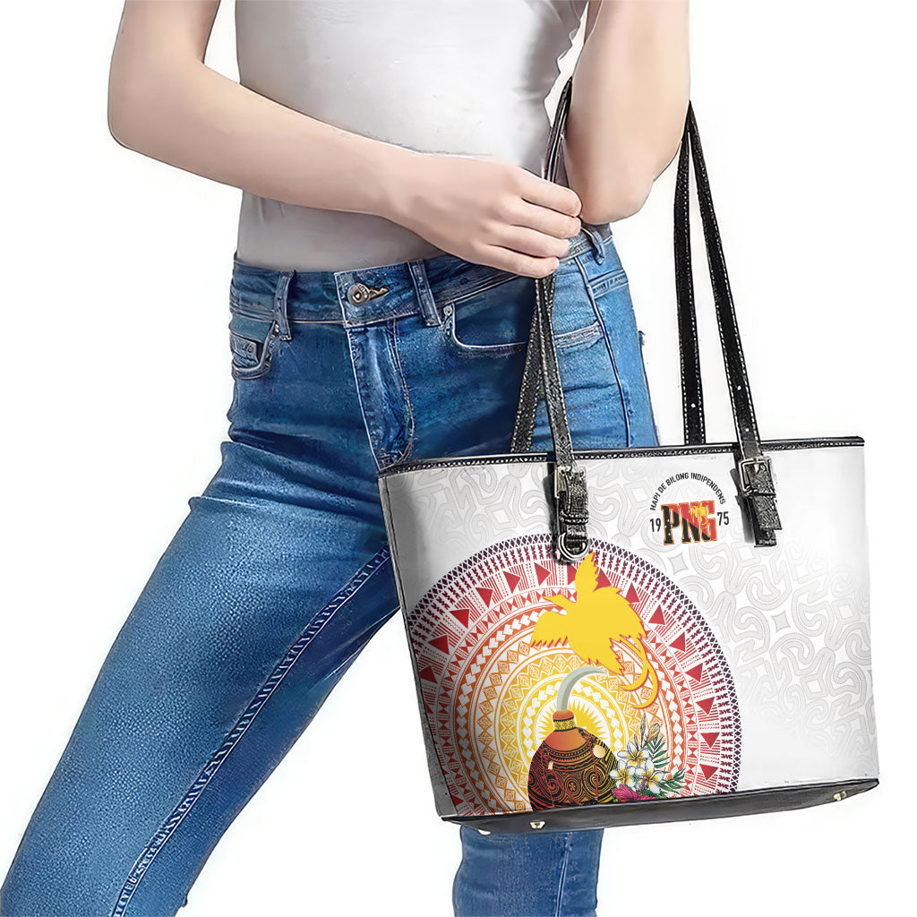 Hapi De Bilong Indipendens Papua New Guinea Leather Tote Bag PNG Lime Pot