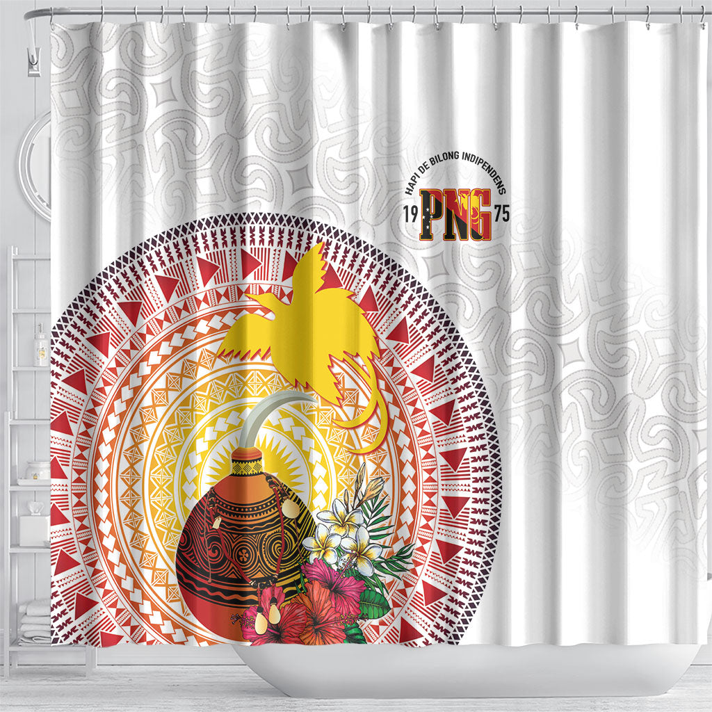 Hapi De Bilong Indipendens Papua New Guinea Shower Curtain PNG Lime Pot