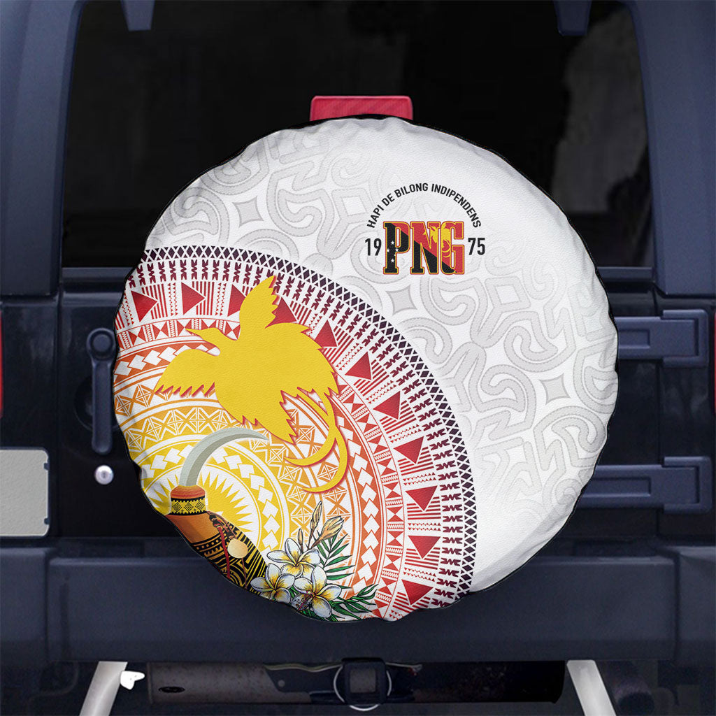 Hapi De Bilong Indipendens Papua New Guinea Spare Tire Cover PNG Lime Pot LT7 No hole White - Polynesian Pride