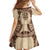 Bula Fiji Day 55th Anniversary Masi Tapa Family Matching Off Shoulder Maxi Dress and Hawaiian Shirt Emerald Jubilee - Beige - Polynesian Pride