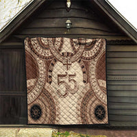 Bula Fiji Day 55th Anniversary Masi Tapa Quilt Emerald Jubilee - Beige LT7 - Polynesian Pride
