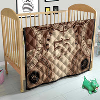 Bula Fiji Day 55th Anniversary Masi Tapa Quilt Emerald Jubilee - Beige LT7 - Polynesian Pride