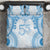 Bula Fiji Day 55th Anniversary Masi Tapa Bedding Set Emerald Jubilee - Turquoise - Polynesian Pride