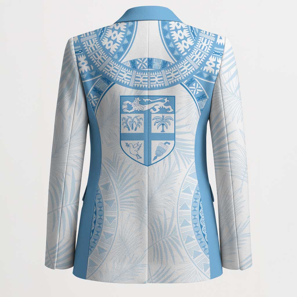 Bula Fiji Day 55th Anniversary Masi Tapa Blazer Emerald Jubilee - Turquoise - Polynesian Pride