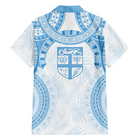 Bula Fiji Day 55th Anniversary Masi Tapa Family Matching Puletasi and Hawaiian Shirt Emerald Jubilee - Turquoise LT7 - Polynesian Pride