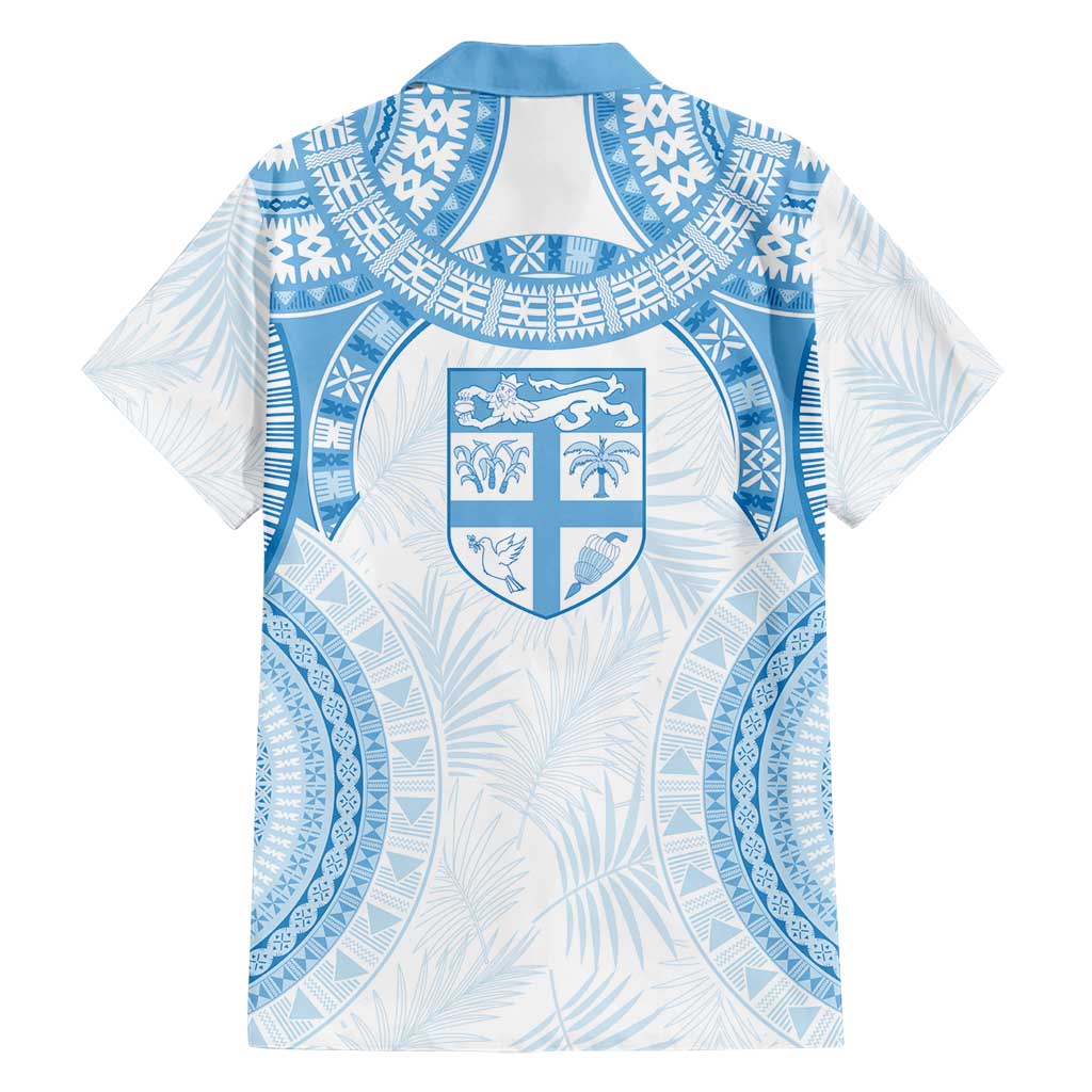 Bula Fiji Day 55th Anniversary Masi Tapa Family Matching Short Sleeve Bodycon Dress and Hawaiian Shirt Emerald Jubilee - Turquoise LT7 - Polynesian Pride